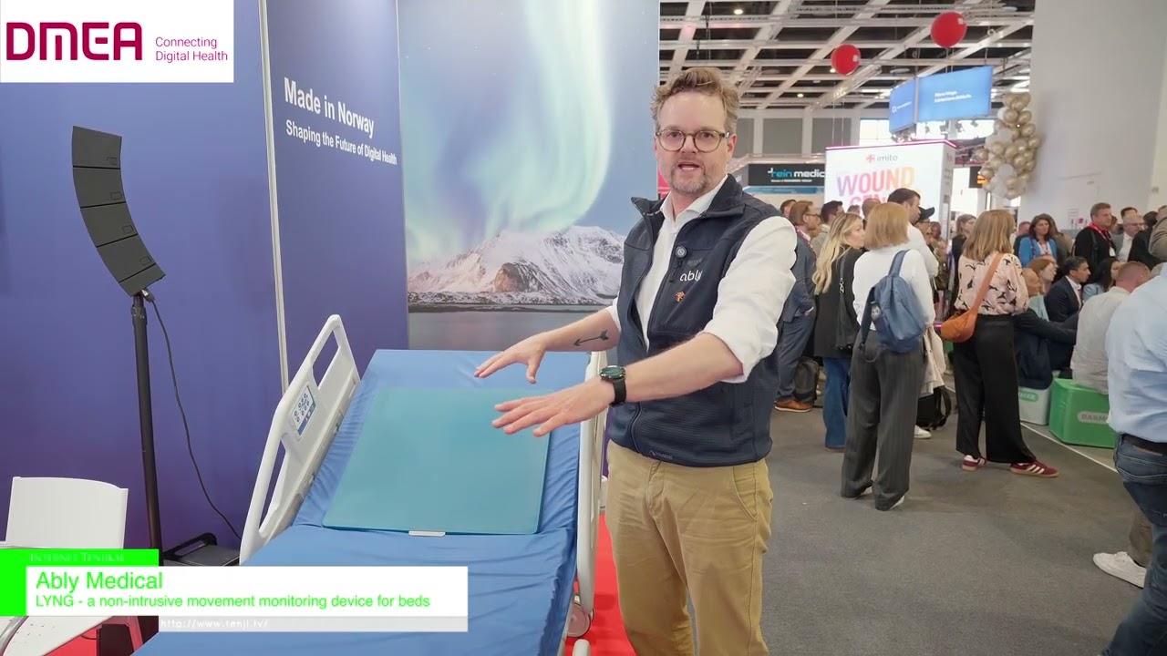 LYNG，一種用於床舖的非侵入式運動監測設備。 – Ably Medical [DMEA 2026 – Time to Connect Digital Health]